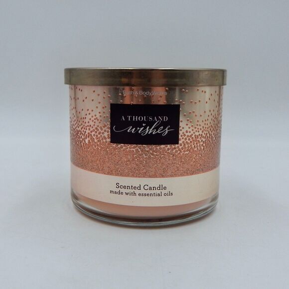 Bath And Body Works Fragrance Scented A Thousand Wishes 3 Wick Candle Peonies - Picture 1 of 5